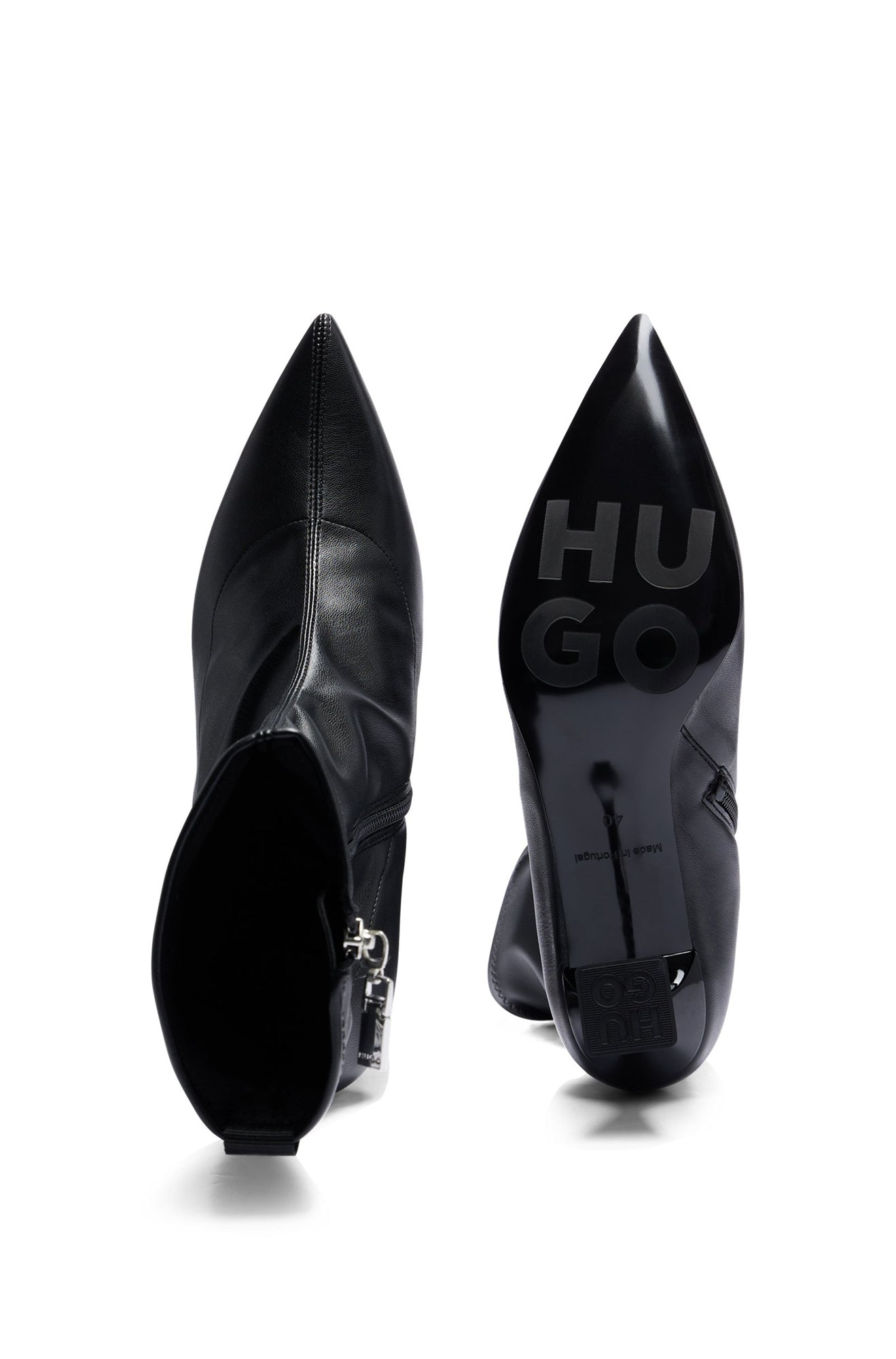 Bottines en similicuir à talon pour femme par HUGO BOSS | 50503804 001-BLACK | Boutique Vvög, vêtements mode pour homme et femme