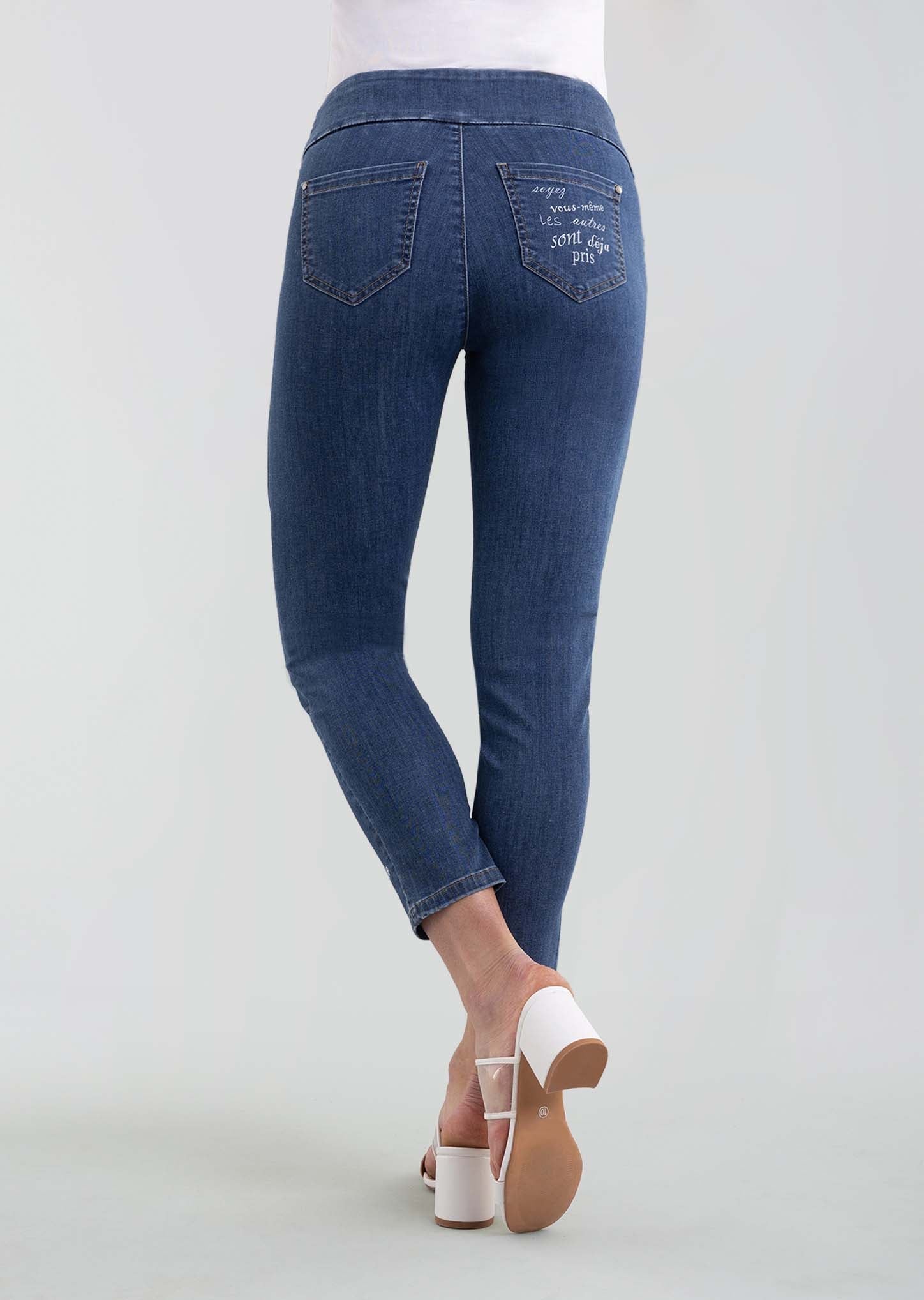Pantalon jambe droite 'Crop' pour femme par Lisette L | Hannah 884693 47-Denim Blue | Boutique Vvög, vêtements mode pour homme & femme