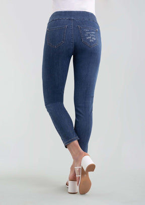 Pantalon jambe droite 'Crop' pour femme par Lisette L | Hannah 884693 47-Denim Blue | Boutique Vvög, vêtements mode pour homme & femme