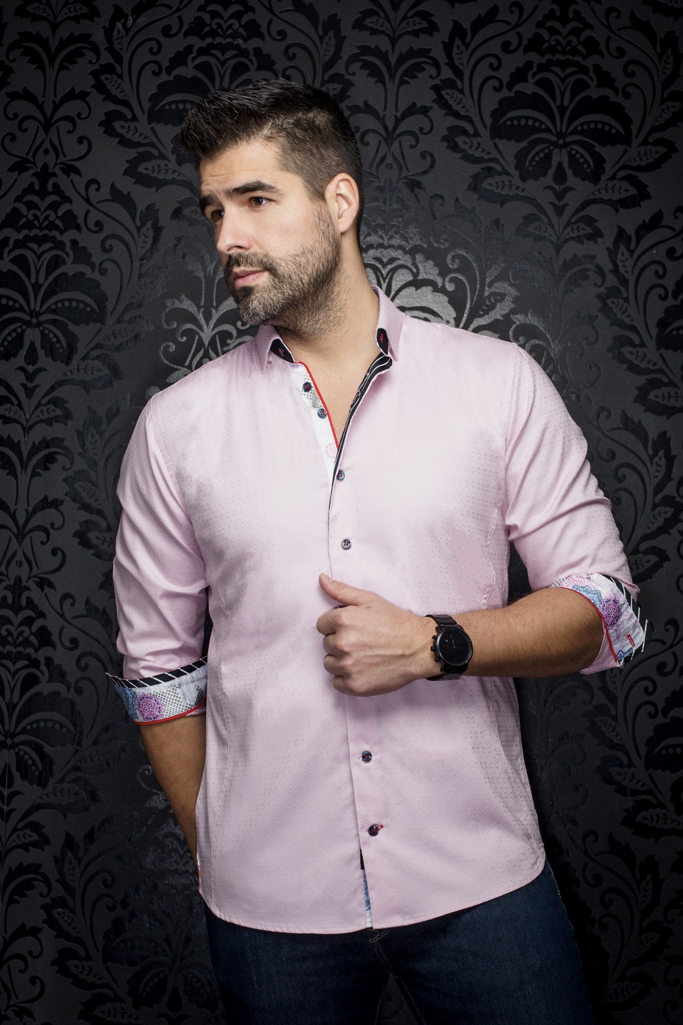 Chemise manches longues pour homme par Au Noir | ADJANI Rose | Boutique Vvög, inventaire complet de la marque Au Noir