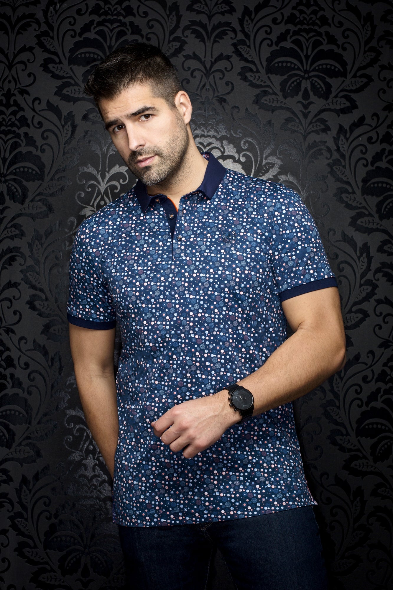 Polo pour homme par Au Noir | ADONIS Marine Orange | Boutique Vvög, inventaire complet de la marque Au Noir