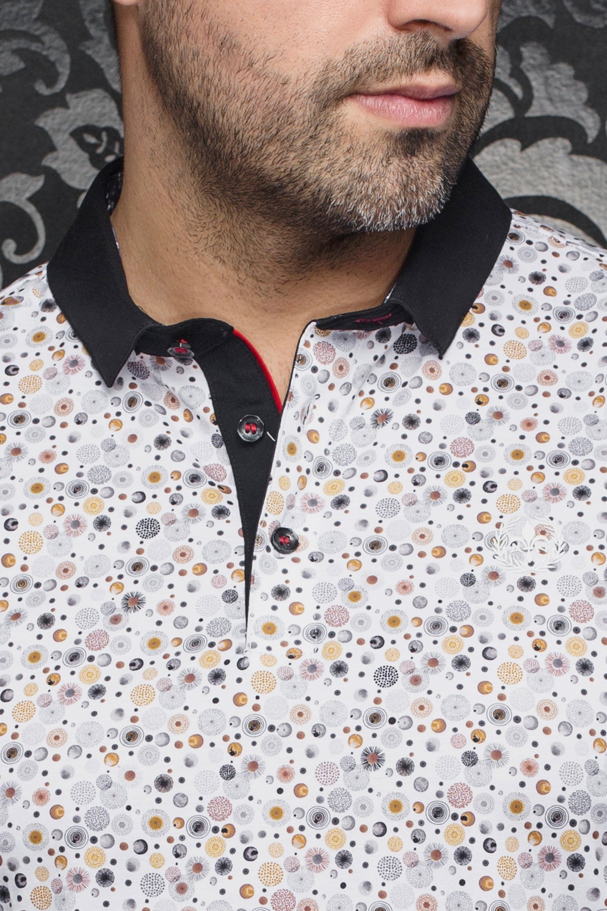 Polo pour homme par Au Noir | ADONIS Blanc Or | Boutique Vvög, inventaire complet de la marque Au Noir