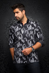 Polo pour homme par Au Noir | AHMOSIS Gris Noir/black | Vvog.ca, inventaire complet de la marque Au Noir