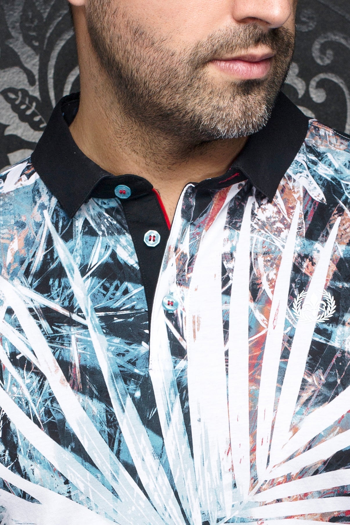 Polo pour homme par Au Noir | AMAZONIA Marine Turquoise | Boutique Vvög, inventaire complet de la marque Au Noir