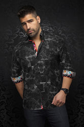 Chemise manches longues pour homme par Au Noir | ARIENZO Noir | Boutique Vvög, inventaire complet de la marque Au Noir