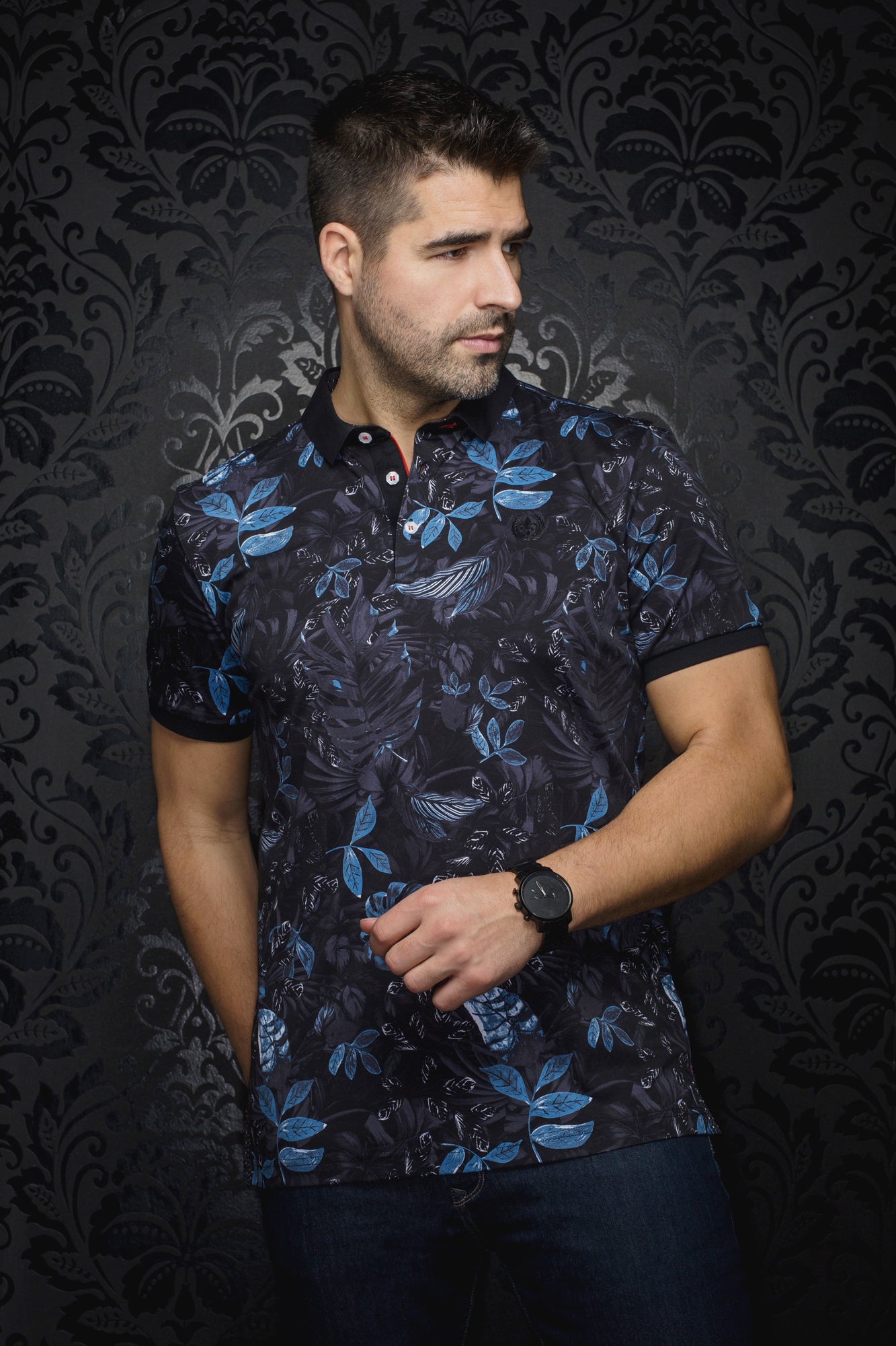 Polo pour homme par Au Noir | AURIOL Noir Bleu | Boutique Vvög, inventaire complet de la marque Au Noir
