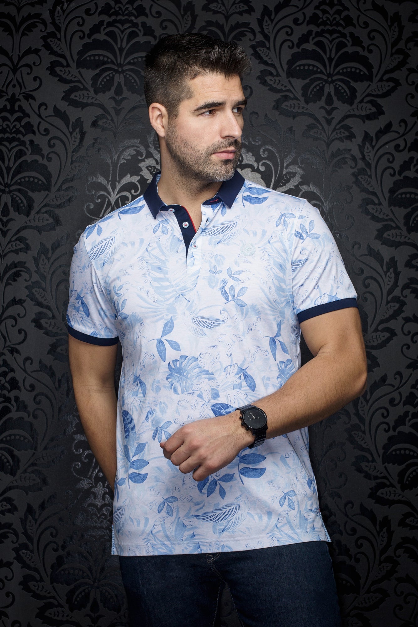 Polo pour homme par Au Noir | AURIOL Bleu Clair | Boutique Vvög, inventaire complet de la marque Au Noir
