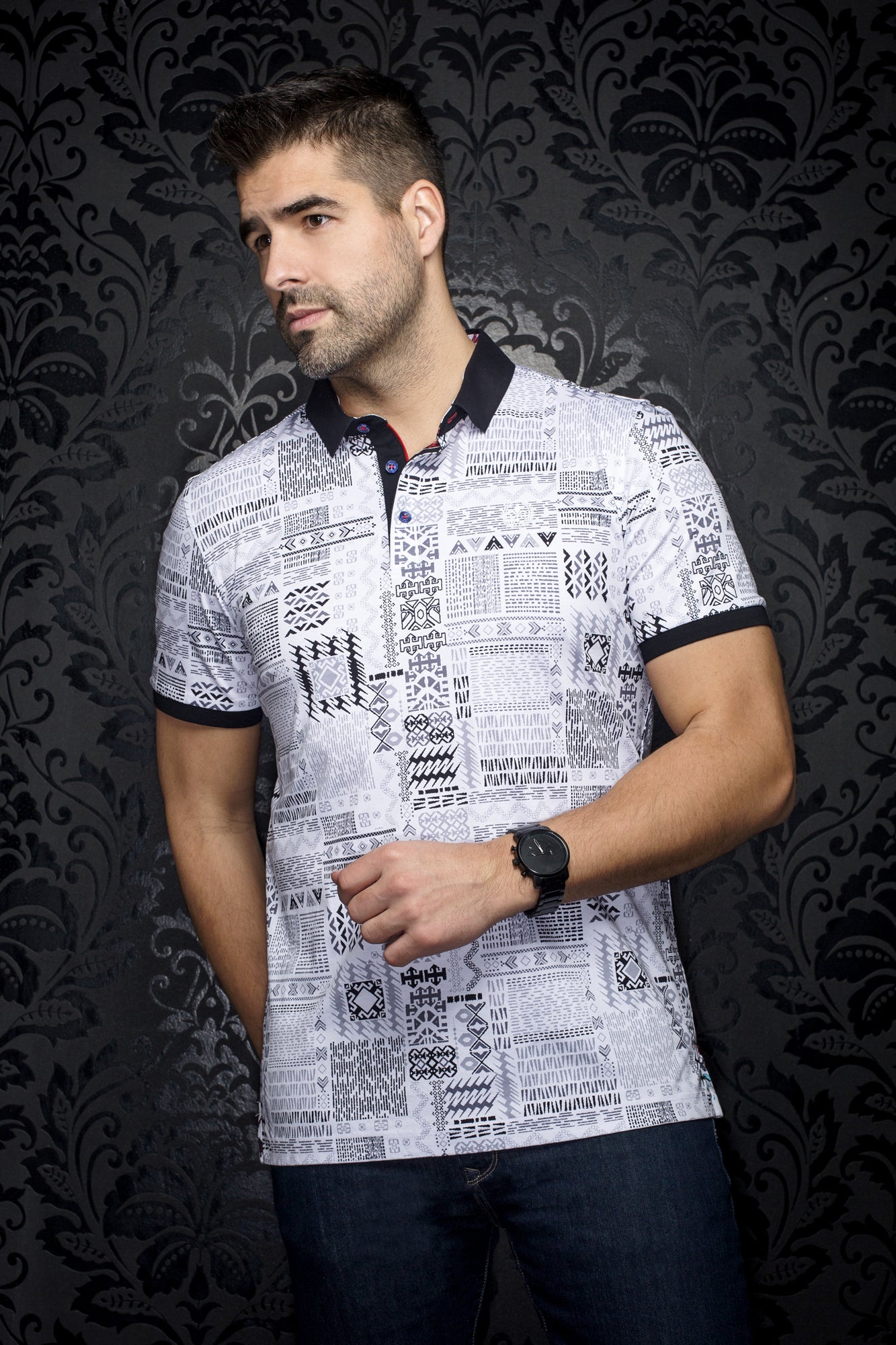 Polo pour homme par Au Noir | AZIMUT Blanc | Boutique Vvög, inventaire complet de la marque Au Noir