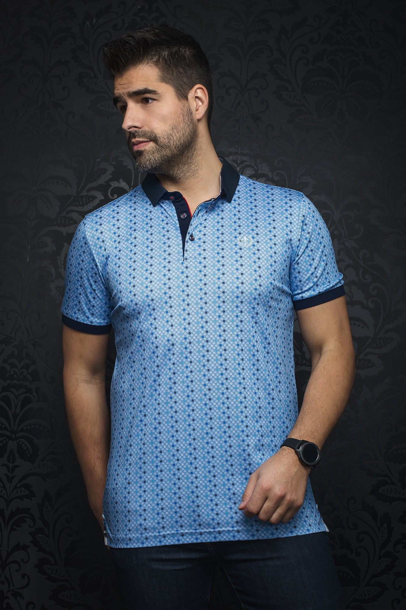 Polo pour homme par Au Noir | BATTISTA LT-BLUE | Boutique Vvög, inventaire complet de la marque Au Noir