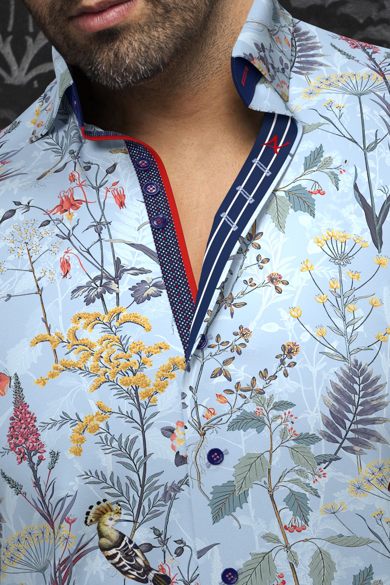 Chemise manches longues pour homme par Au Noir | BRASI Bleu Clair | Boutique Vvög, inventaire complet de la marque Au Noir
