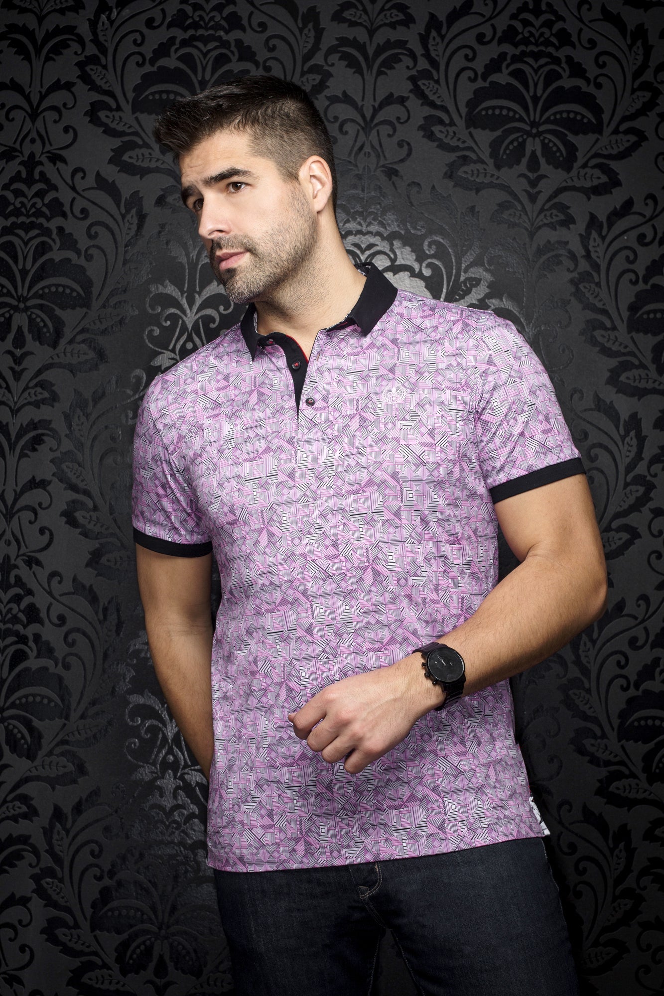 Polo pour homme par Au Noir | CRIVELLI Rose | Boutique Vvög, inventaire complet de la marque Au Noir