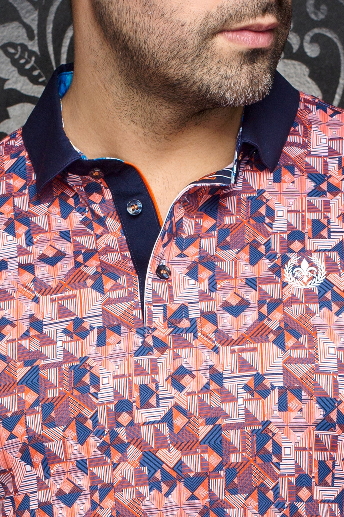 Polo pour homme par Au Noir | CRIVELLI Blanc Orange | Boutique Vvög, inventaire complet de la marque Au Noir