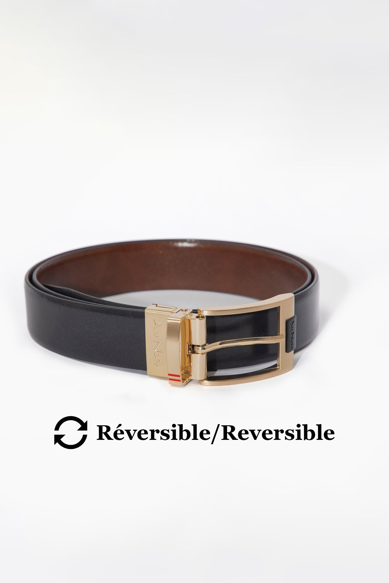 Ceinture pour homme par Au Noir | DESOTO Noir Brun Or | Boutique Vvög, inventaire complet de la marque Au Noir