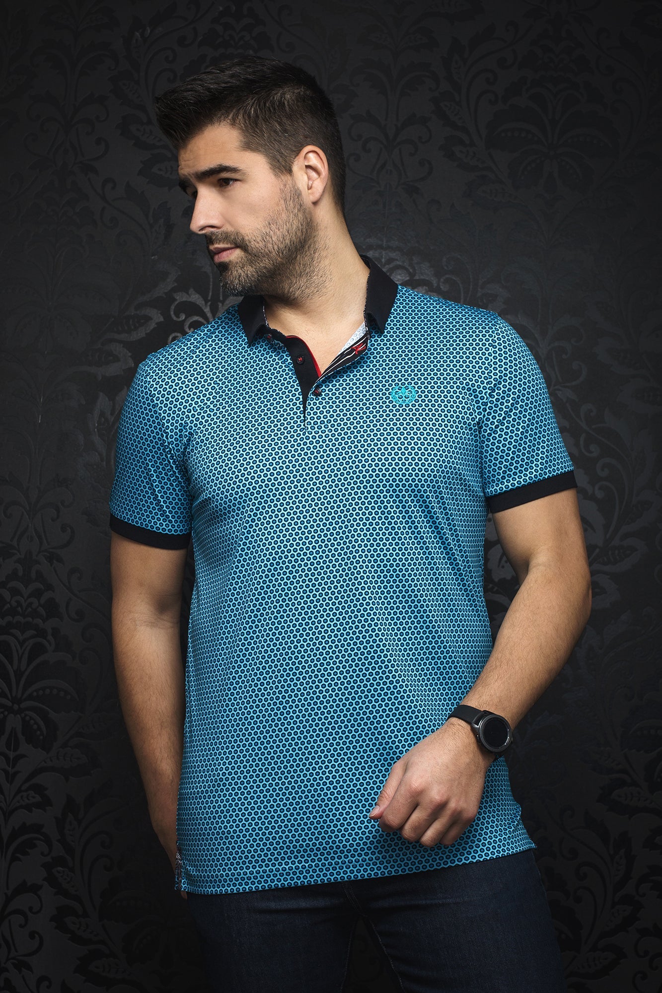 Polo pour homme par Au Noir | DOMINGO turquoise | Boutique Vvög, inventaire complet de la marque Au Noir