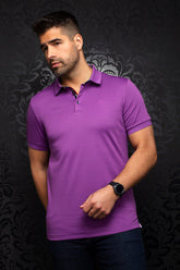 Polo pour homme par Au Noir | EAGLE purple | Boutique Vvög, vêtements mode pour hommes