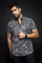 Chemise manches courtes en Knit pour homme par Au Noir | ESPINOZA (SS) white black | Boutique Vvög, inventaire complet de la marque Au Noir
