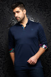 Polo pour homme par Au Noir | Falcon navy | Boutique Vvög, vêtements mode pour hommes