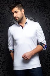 Polo pour homme par Au Noir | Falcon white | Boutique Vvög, vêtements mode pour hommes