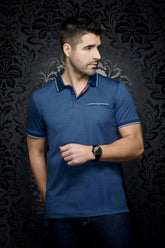 Polo pour homme par Au Noir | FIORAVANTE Indigo | Boutique Vvög, inventaire complet de la marque Au Noir