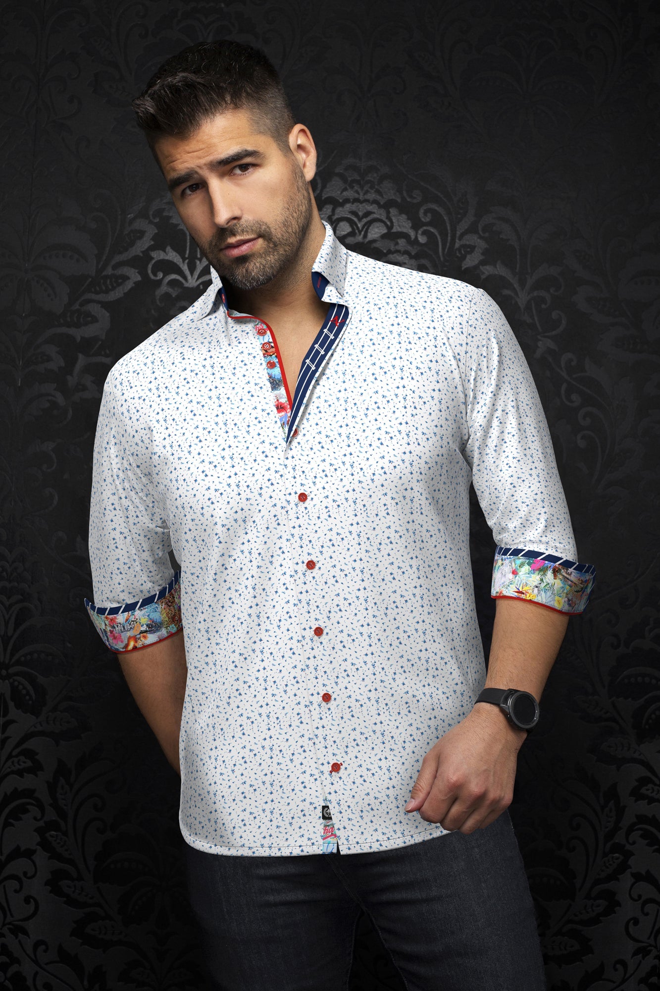 Chemise manches longues pour homme par Au Noir | GARDENIA Blanc | Boutique Vvög, inventaire complet de la marque Au Noir