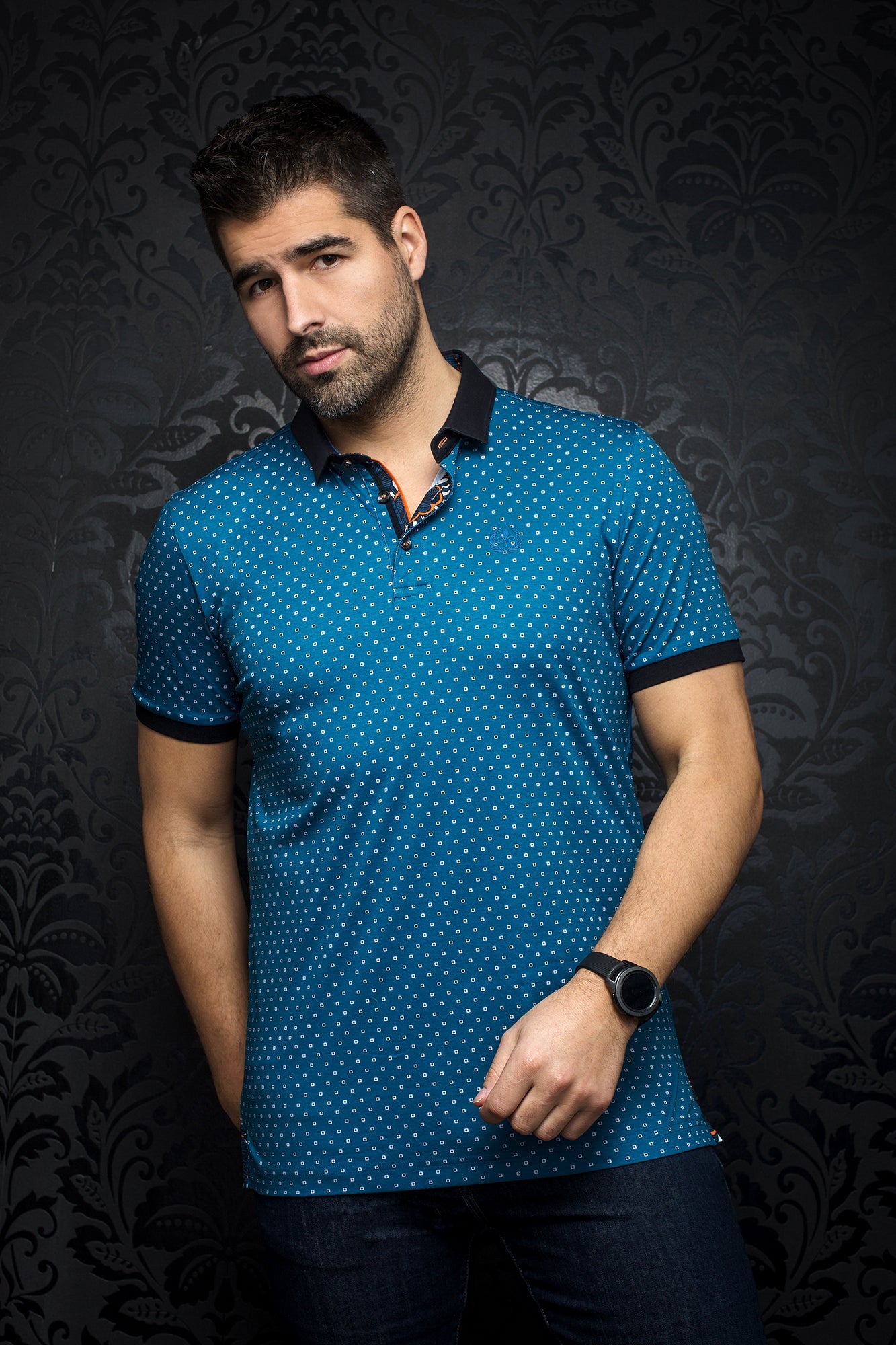 Polo pour homme par Au Noir | HEROLD Teal | Boutique Vvög, inventaire complet de la marque Au Noir