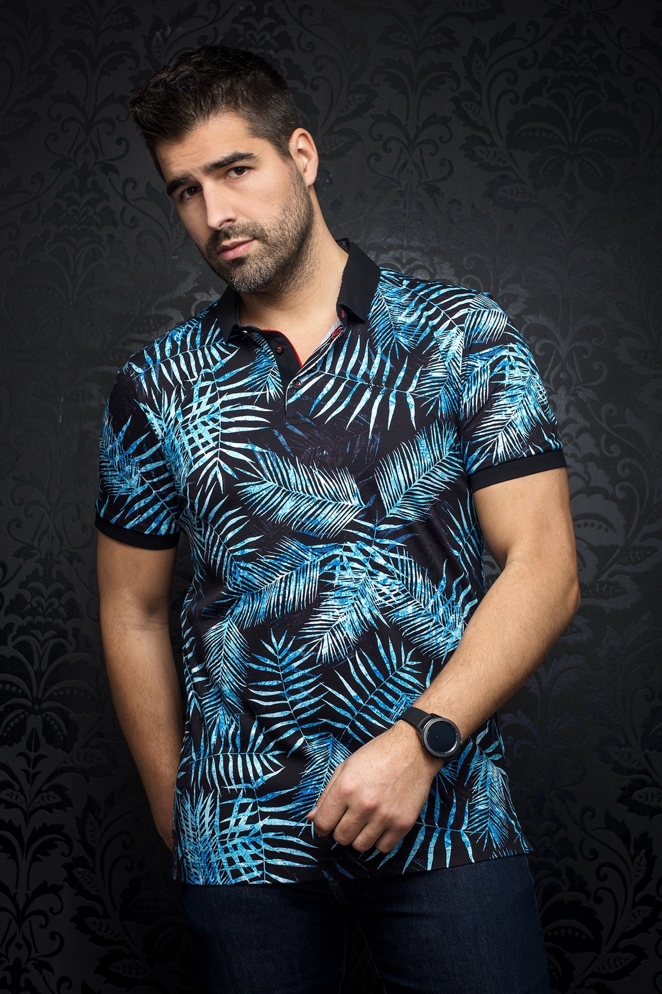 Polo pour homme par Au Noir | HILO BLACK TURQ | Boutique Vvög, inventaire complet de la marque Au Noir