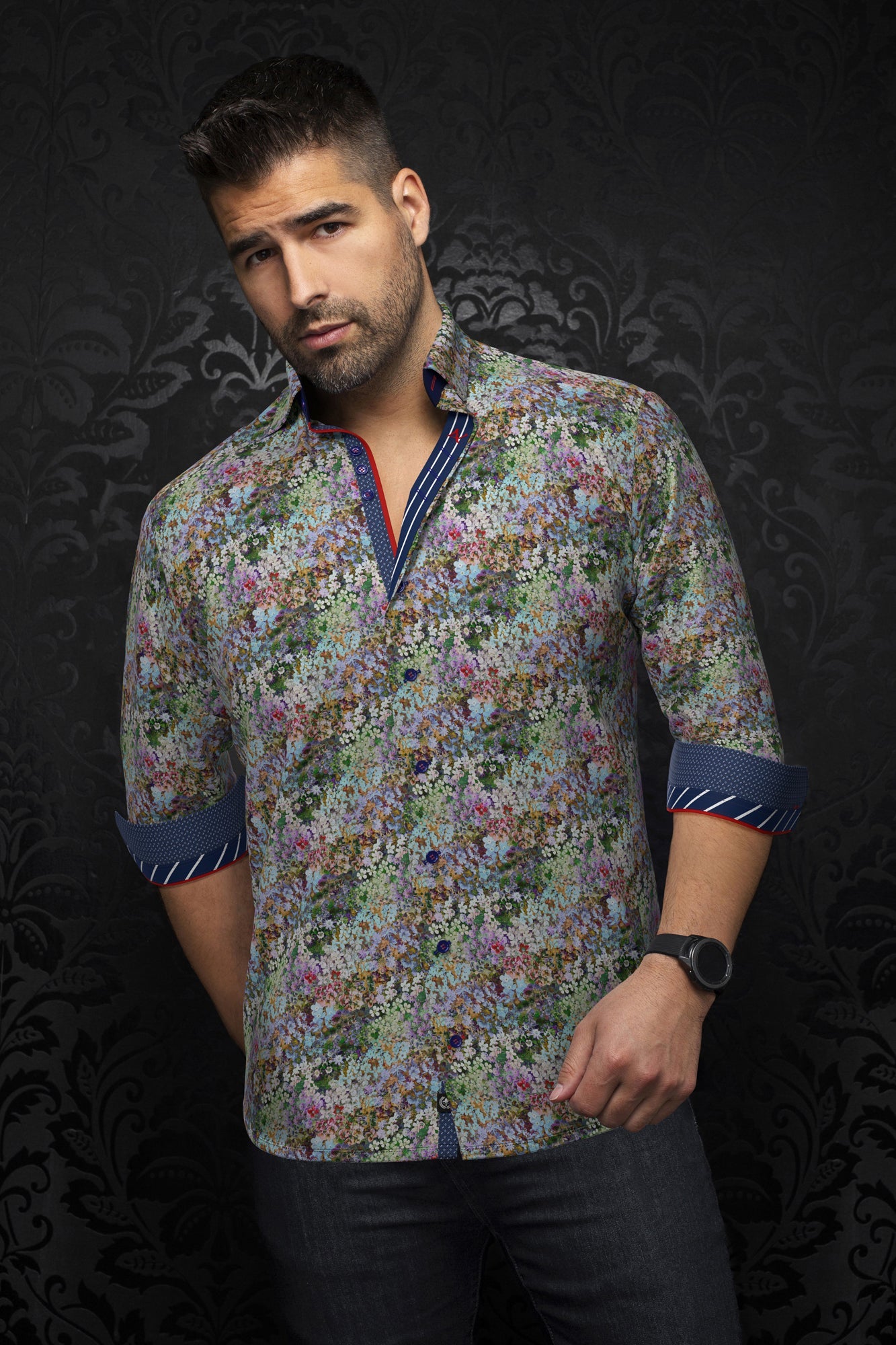 Chemise manches longues pour homme par Au Noir | KARLTON Multi | Boutique Vvög, inventaire complet de la marque Au Noir