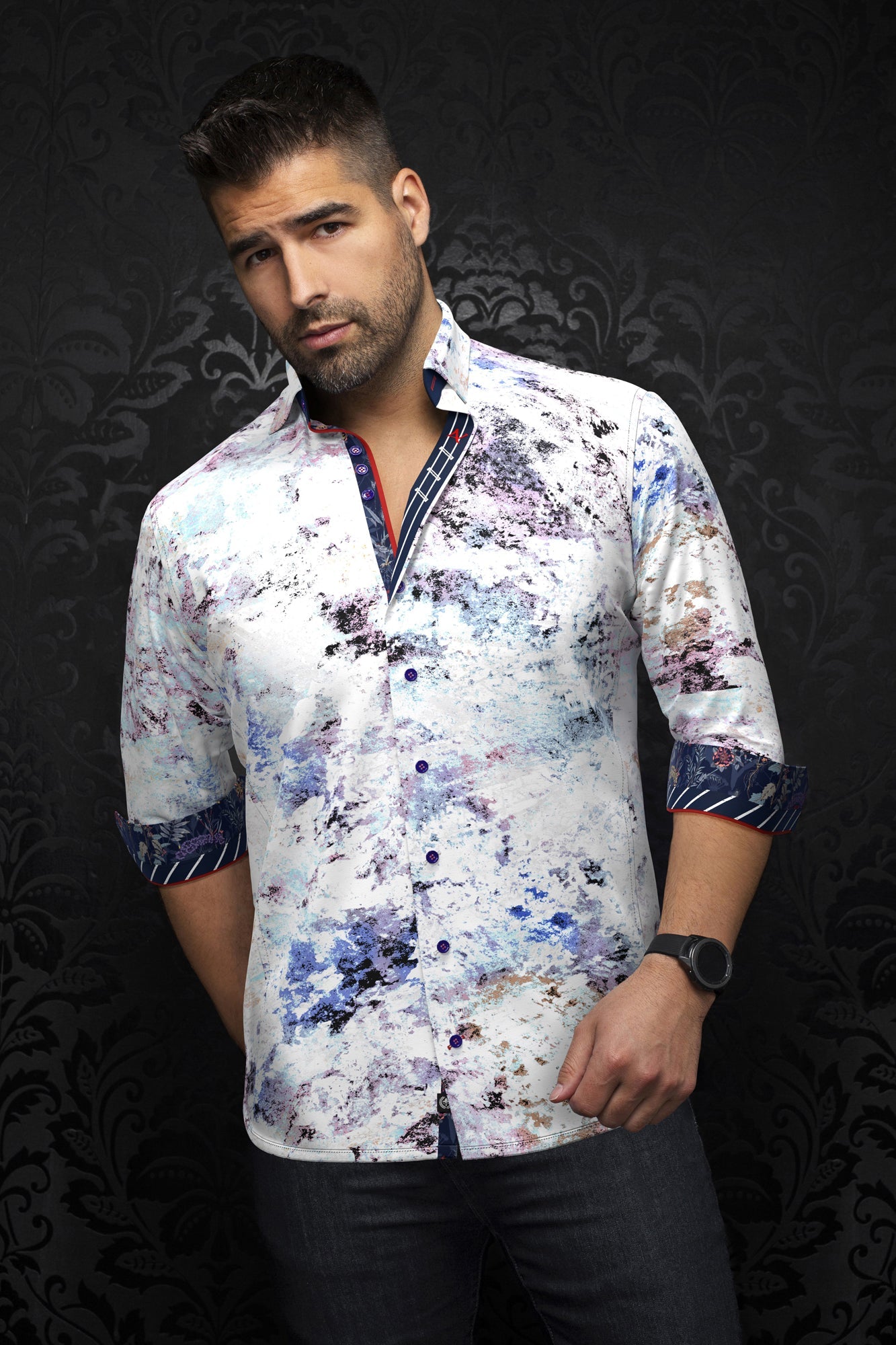 Chemise manches longues pour homme par Au Noir | MAGNANI Blanc | Boutique Vvög, inventaire complet de la marque Au Noir