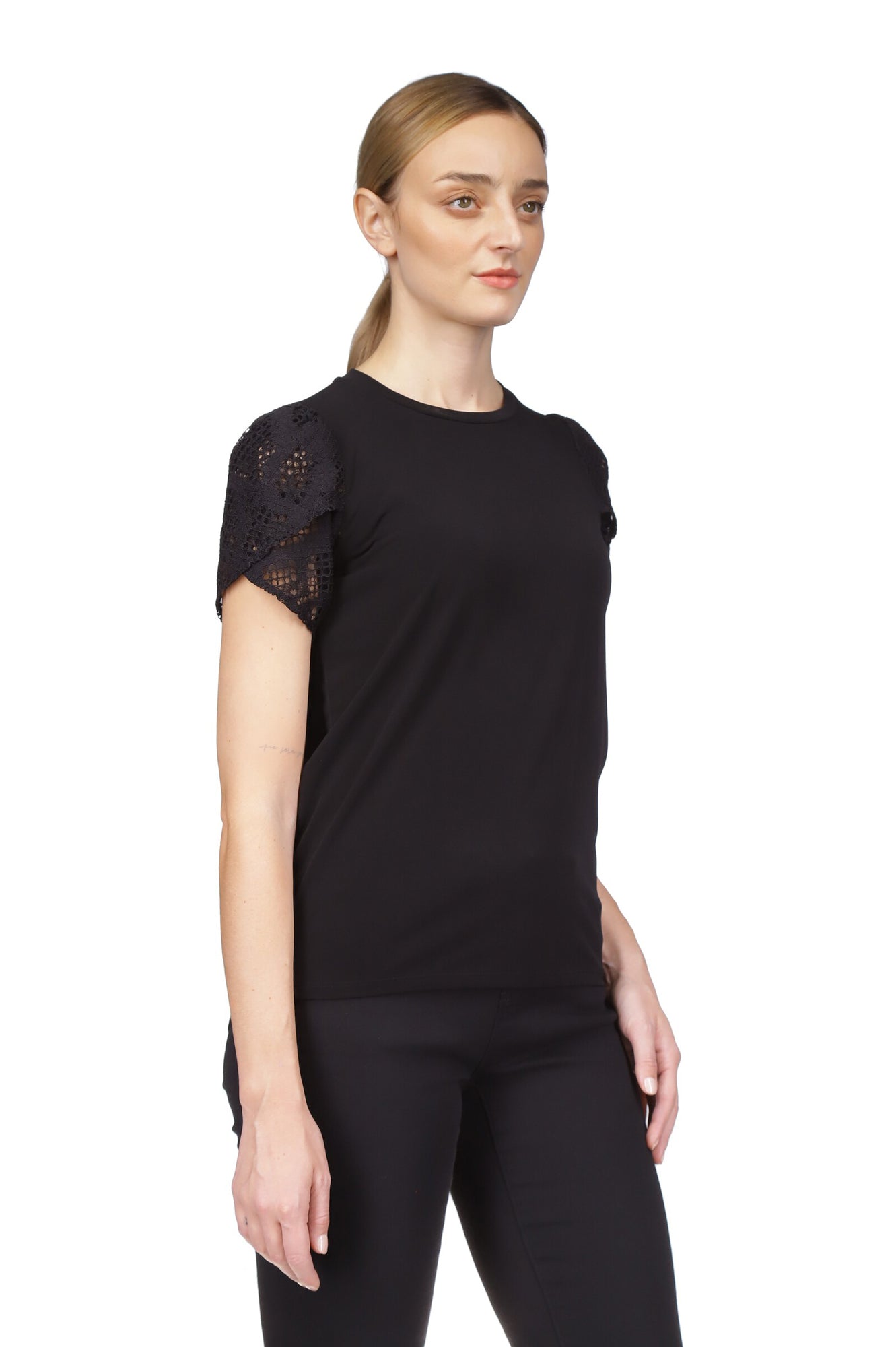 T-Shirt pour femme par Michael Kors | MH3516M03G Noir | Boutique Vvög, vêtements mode pour homme et femme