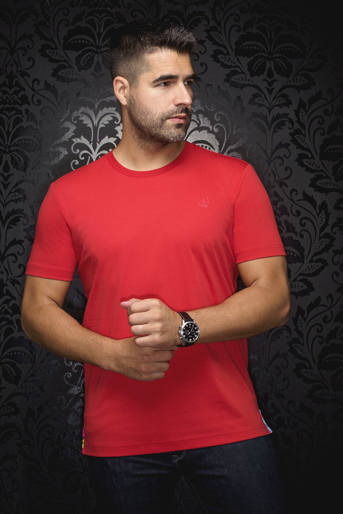T-Shirt  pour homme par Au Noir | C-MICHAEL Rouge | Boutique Vvög, inventaire complet de la marque Au Noir