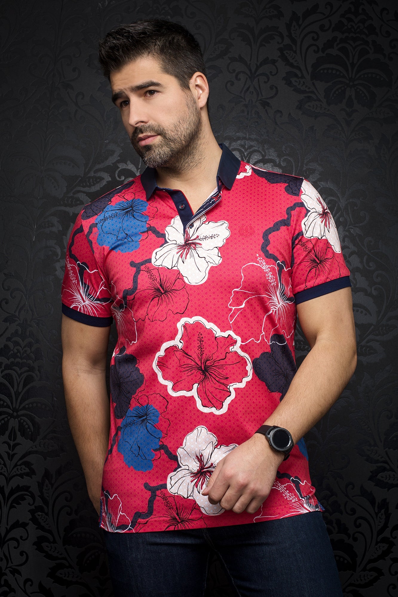 Polo pour homme par Au Noir | MOLOKAI red | Boutique Vvög, inventaire complet de la marque Au Noir