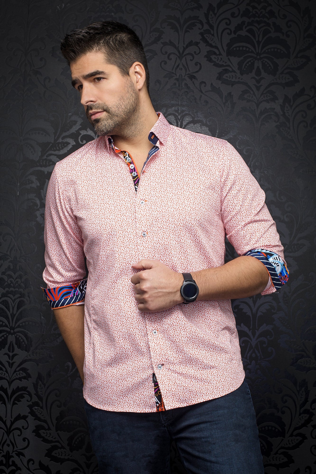 Chemise manches longues pour homme par Au Noir | MOZI ORANGE | Boutique Vvög, inventaire complet de la marque Au Noir