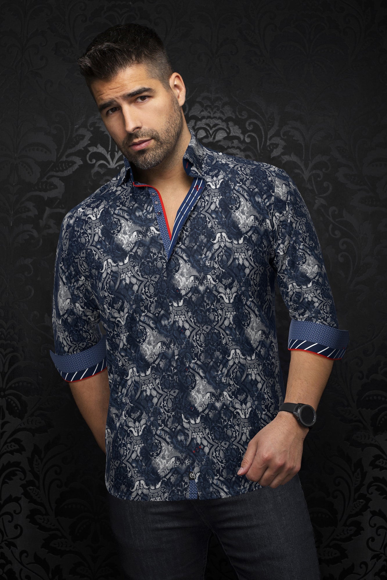 Chemise manches longues pour homme par Au Noir | MURATO Marine | Boutique Vvög, inventaire complet de la marque Au Noir