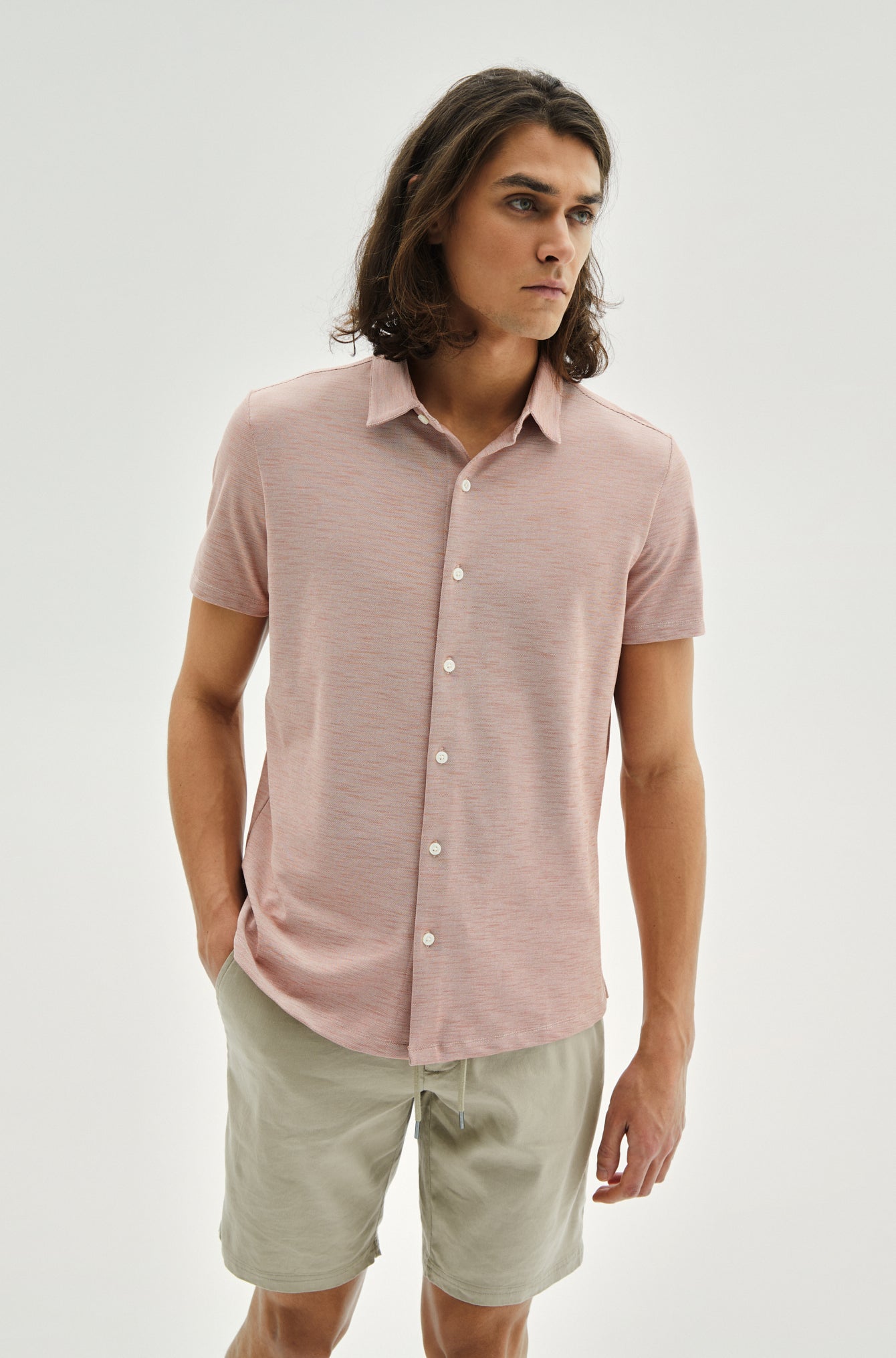Chemise manches courtes en Knit pour homme par Robert Barakett | Whitner RB21083 BURORG | Boutique Vvög, vêtements mode pour hommes