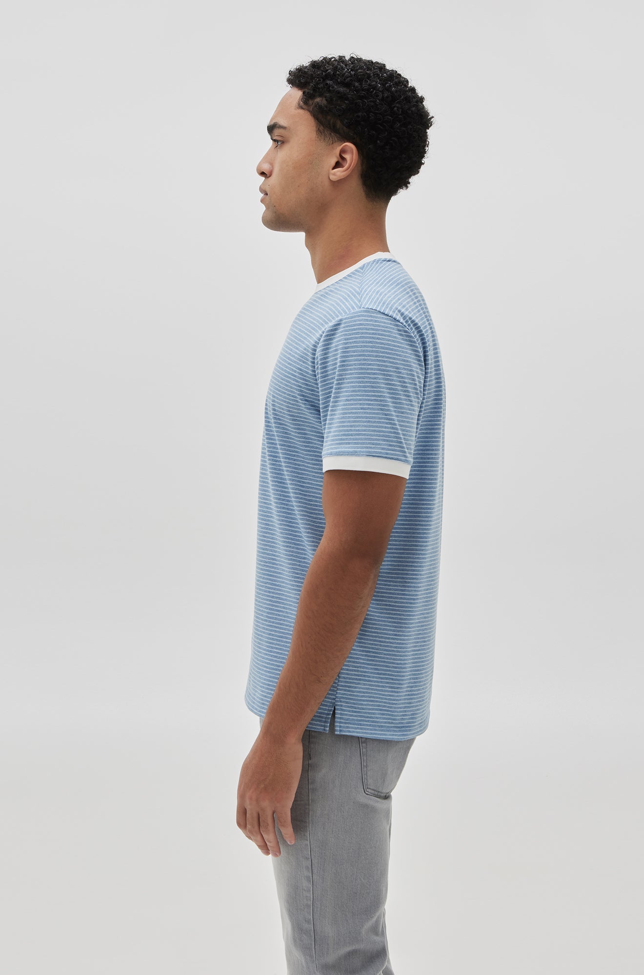 T-Shirt à rayure pour homme par Robert Barakett | RB31103/Reznik Bleu/Blue| Boutique Vvög, vêtements mode pour homme et femme