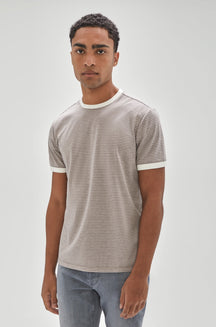 T-Shirt à rayure pour homme par Robert Barakett | RB31103/Reznik Gris/Grey| Boutique Vvög, vêtements mode pour homme et femme