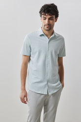 Chemise manches courtes en Knit pour homme par Robert Barakett | Keyes RB41090 TEAL1 | Boutique Vvög, vêtements mode pour homme et femme