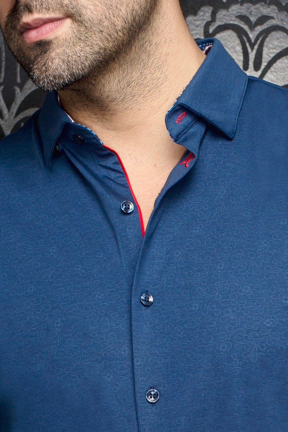 Chemise manches longues en Knit pour homme par Au Noir | ROSMARINO Indigo | Boutique Vvög, inventaire complet de la marque Au Noir