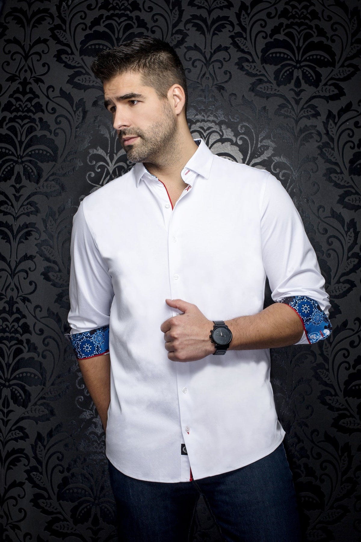 Chemise manches longues en Knit pour homme par Au Noir | ROSMARINO Blanc | Boutique Vvög, inventaire complet de la marque Au Noir