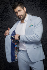 Veston pour homme par Au Noir | RYAN Bleu Clair | Boutique Vvög, inventaire complet de la marque Au Noir