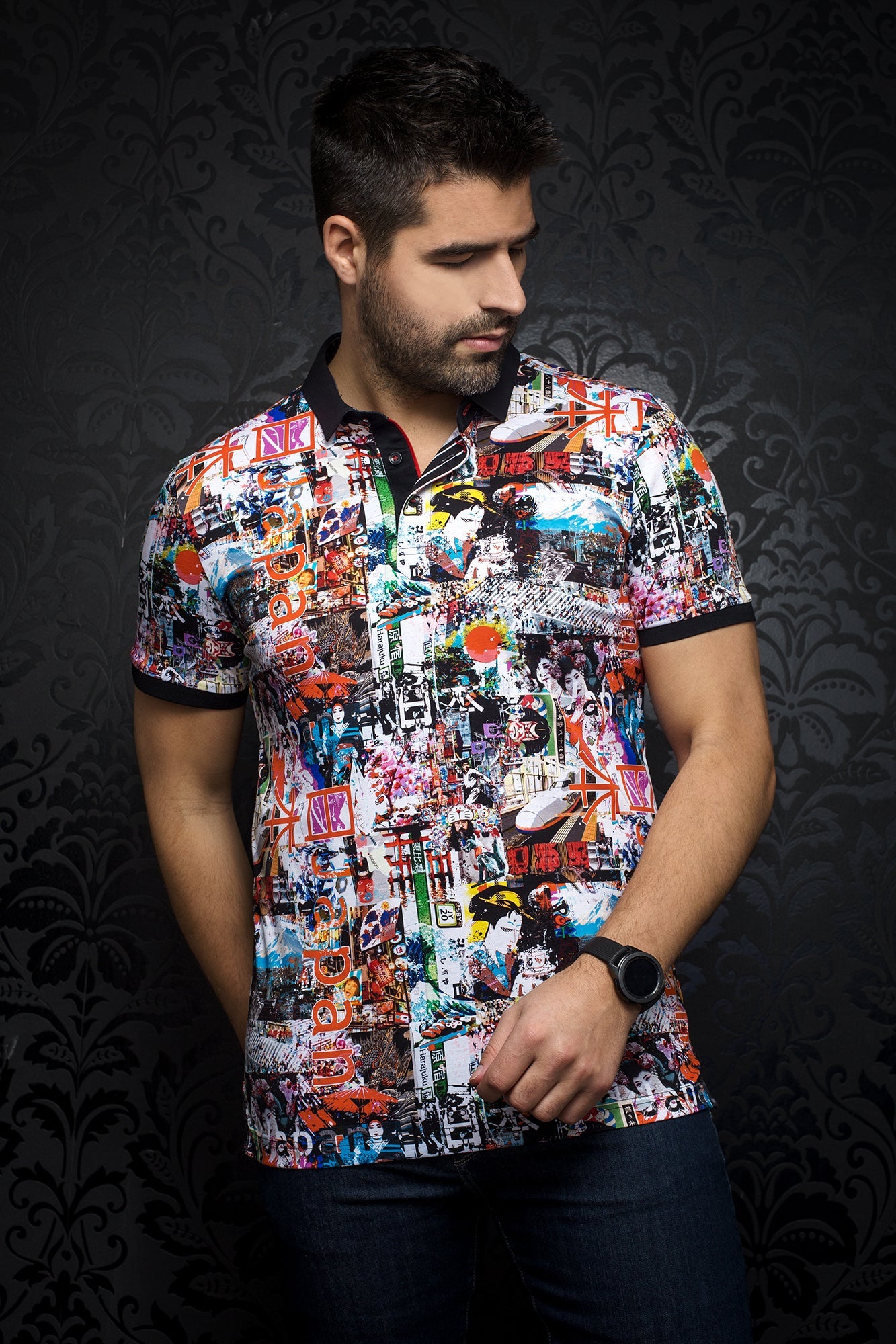 Polo pour homme par Au Noir | SAKURA multi | Boutique Vvög, inventaire complet de la marque Au Noir