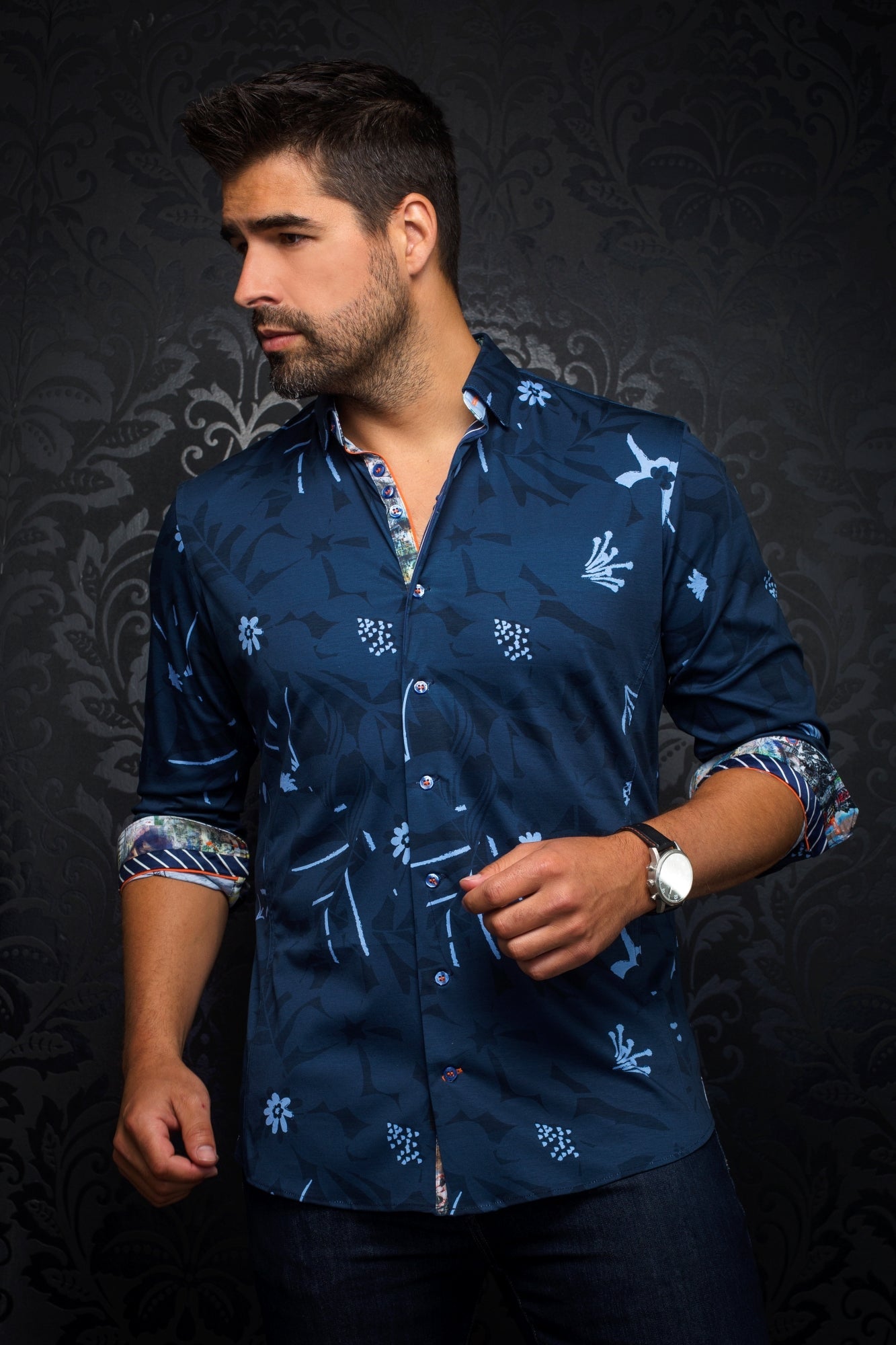 Chemise manches longues pour homme par Au Noir | VERSO Marine/navy | Vvog.ca, inventaire complet de la marque Au Noir
