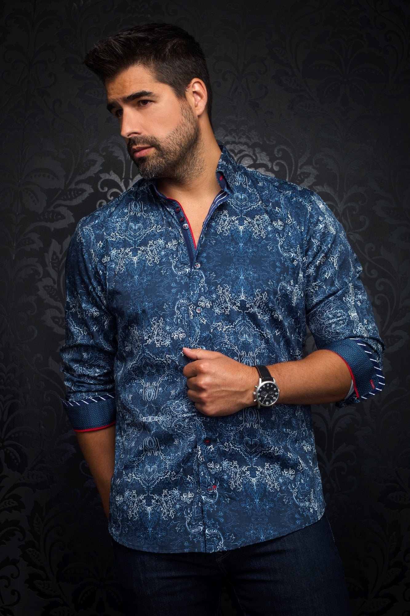 Chemise manches longues pour homme par Au Noir | WAKE Marine/navy | Vvog.ca, inventaire complet de la marque Au Noir