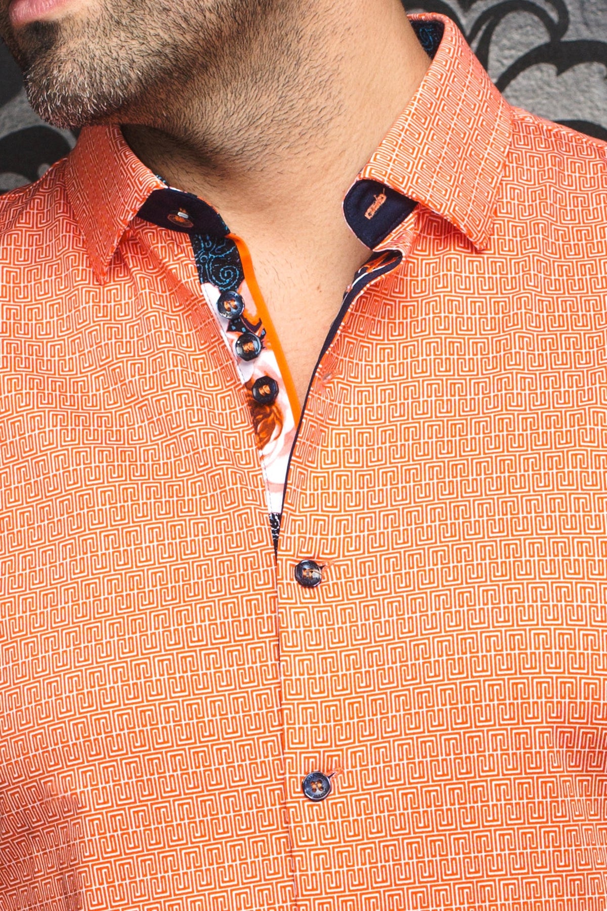 Chemise manches longues en Knit pour homme par Au Noir | ZIONI Orange | Boutique Vvög, inventaire complet de la marque Au Noir