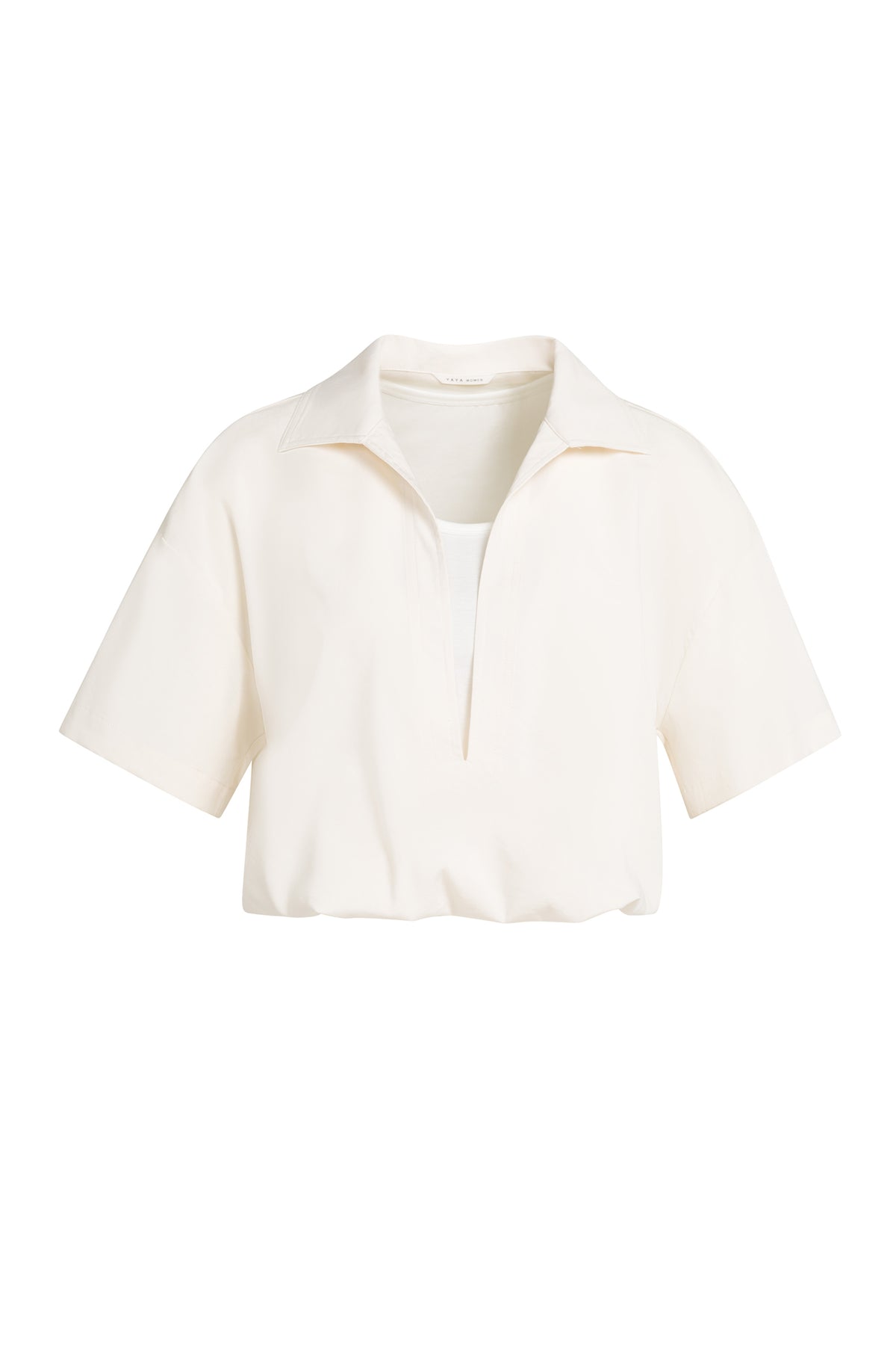 Blouse manches courtes ivoire, vue produit pour femme par YAYA