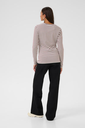 Chandail manches longues pour femme par Kaffe | 10502821 Craie/Windsor | Boutique Vvög, vêtements mode pour homme et femme