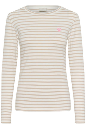 T-Shirt manches longues pour femme par Kaffe | 10502821 Craie Gris Plume | Boutique Vvög, vêtements mode pour homme et femme