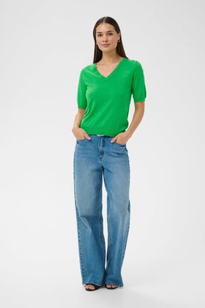 T-Shirt col V pour femme par Kaffe | 10508412 Vert Vif | Boutique Vvög, vêtements mode pour homme et femme