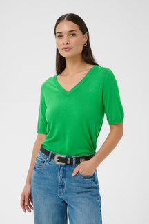T-Shirt col V pour femme par Kaffe | 10508412 Vert Vif | Boutique Vvög, vêtements mode pour homme et femme