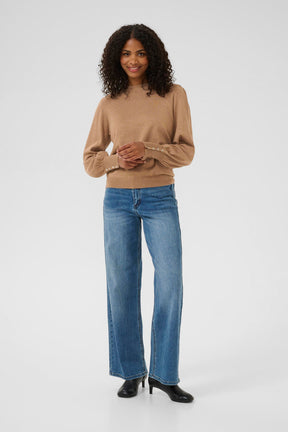Chandail manches longues pour femme par Kaffe | 10508681 Noix De Coco Grillée | Boutique Vvög, vêtements mode pour homme et femme